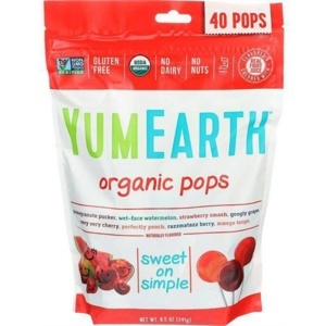 Kẹo mút lollipops Yumearth 8 hương vị trái cây 40 cái