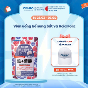 Kẹo ngậm bổ sung Sắt và Folic Acid Orihiro 120 viên