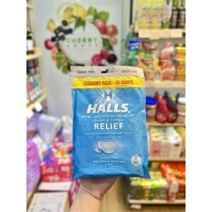 Kẹo ngậm trị ho Halls Sugar Free 70 Viên