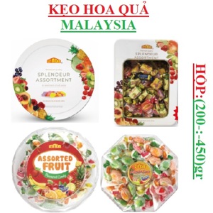 Keọ Rinda Assorted Fruit 250g hộp nhựa tròn