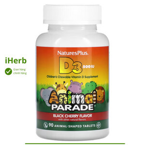 Kẹo tăng canxi Animal Parade Vitamin D3 500IU Nature's Plus