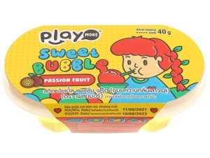 Kẹo thổi bong bóng Play More Sweet Bubble vị chanh dây - hộp 40g