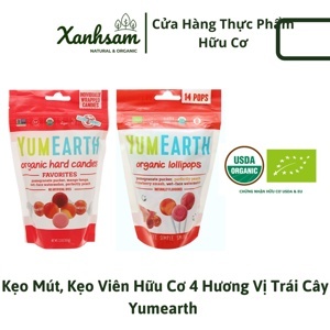 Kẹo viên hữu cơ 4 hương vị trái cây Yumearth 93.6g