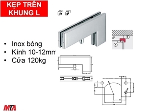 Kẹp kính chữ L Hafele 981.00.663