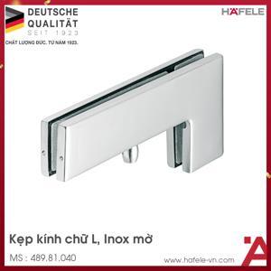 Kẹp kính chữ L inox mờ Hafele 489.81.040