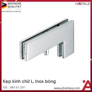 Kẹp kính hình chữ L inox bóng Hafele 489.81.041