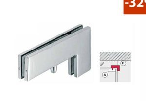 Kẹp kính hình chữ L inox bóng Hafele 489.81.041