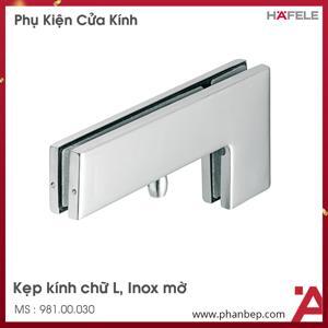 Kẹp kính L Inox mờ Hafele 981.00.030