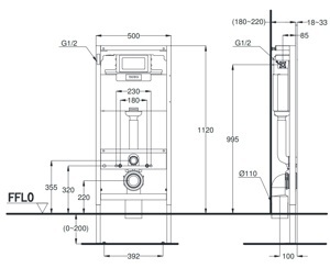 Két nước âm tường Toto WH045D