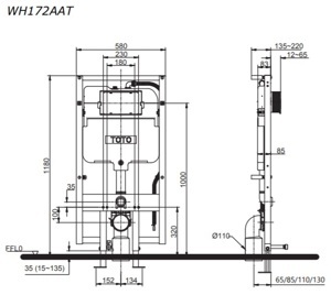 Két nước âm tường Toto WH172AAT