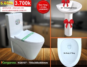 Bồn cầu 1 khối kangaroo KG6107