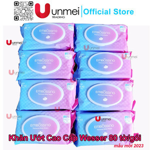 Khăn giấy ướt Wesser - 80 tờ, có nắp