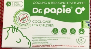 Khăn lau hạ sốt Dr.Papie 0M+ (5 tờ)