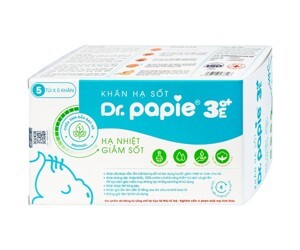 Khăn lau hạ sốt Dr.Papie 0M+ (5 tờ)