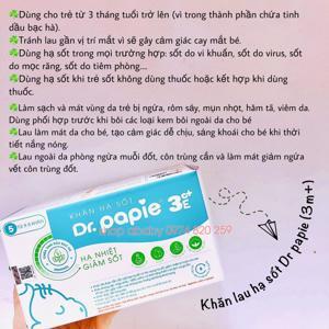 Khăn lau hạ sốt Dr.Papie 3M+ (25 tờ)
