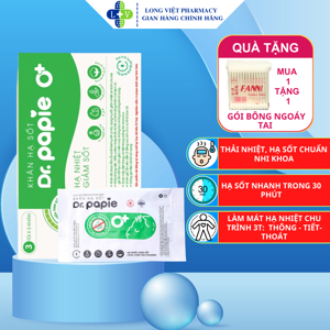 Khăn lau hạ sốt Dr.Papie 3M+ (25 tờ)