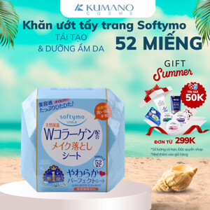 Khăn tẩy trang cao cấp Softymo - 52 miếng