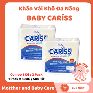 Khăn vải khô đa năng baby cariss- gói 500 tờ