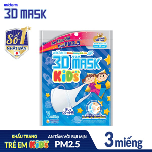 Khẩu trang trẻ em Unicharm 3D Mask Kids gói 3 cái