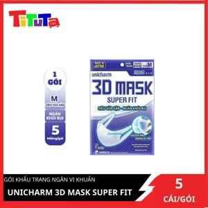 Khẩu trang Unicharm 3D Mask Super Fit (5 Miếng)