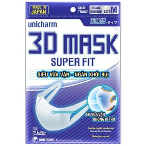 Khẩu trang Unicharm 3D Mask Super Fit (5 Miếng)