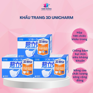 Khẩu trang y tế kháng khuẩn Unicharm Nhật Bản (hộp 100 cái)