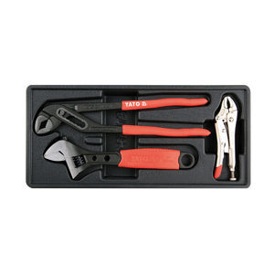 Khay bộ mỏ lết, kìm chết, kìm mỏ quạ 3 chi tiết Yato YT-55473