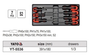 Khay bộ tua vít 4 cạnh 7 chi tiết Yato YT-5536