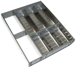 Khay chia thìa dĩa inox 304 có khoang tủ sâu 450mm