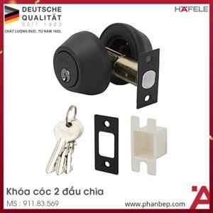 Khoá cóc 2 đầu chìa đen mờ Hafele 911.83.569