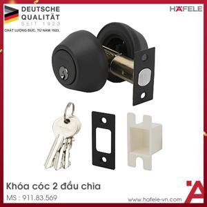 Khoá cóc 2 đầu chìa đen mờ Hafele 911.83.569