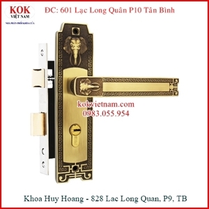 Khóa cửa gỗ bằng đồng Huy Hoàng HCR-5828