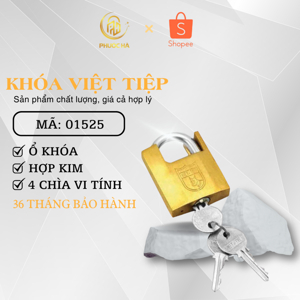 Khóa cửa treo Việt Tiệp đồng bấm 01525