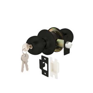 Khóa nắm tròn cho cửa chính đen mờ Hafele 911.83.563
