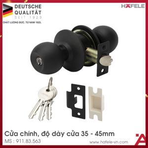 Khóa nắm tròn cho cửa chính đen mờ Hafele 911.83.563