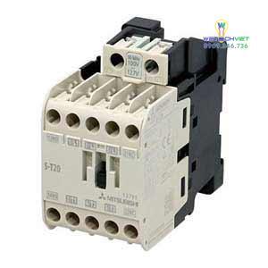 Khởi động từ Mitsubishi 380V 18A S-T20 AC400 2A