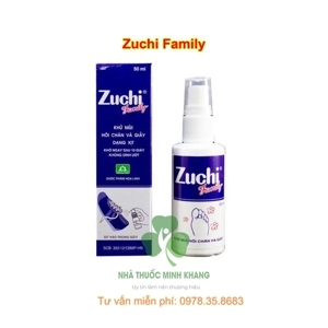 Khử mùi hôi chân và giày dạng xịt Zuchi Family 50ml