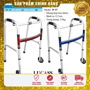 Khung tập đi nhôm bánh lớn Lucass W-57