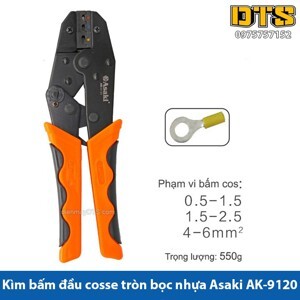 Kìm bấm cos C có bọc nhựa Asaki AK-9120