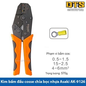 Kìm bấm đầu cosse chỉa bọc nhựa Asaki AK-9126 - 6mm2