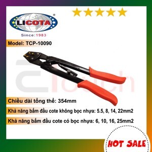 Kìm bấm đầu cote số 25 Licota TCP-10090