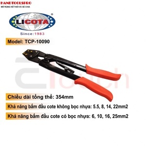 Kìm bấm đầu cote số 25 Licota TCP-10090