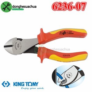Kìm cắt đỏ xanh Kingtony 6236-07A 7.5 inch