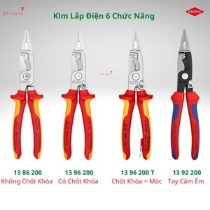 Kìm đa năng cách điện 1000V Knipex 13 86 200