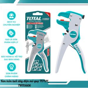 Kìm (kiềm) tuốt dây điện mỏ quạ Total THT15606, 7"