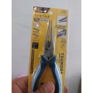 Kìm mũi nhọn có lỗ tuốt dây và lò xo 150mm Tsunoda PRP-150HGS
