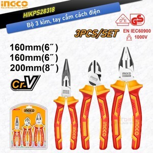 Kìm nhọn cách điện cao cấp Ingco HILNP28168