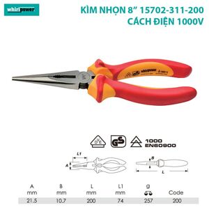 Kìm nhọn chuyên dùng Whirl Power 15702-311-200, 8"