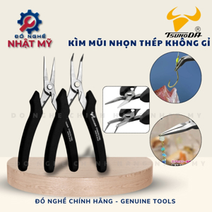 Kìm nhọn không gỉ đầu cong 140mm Tsunoda SPB-140