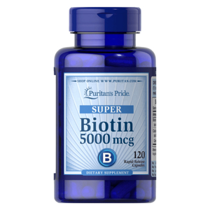 Làm đẹp, da, tóc, móng Puritan's Pride Biotin 5000mg